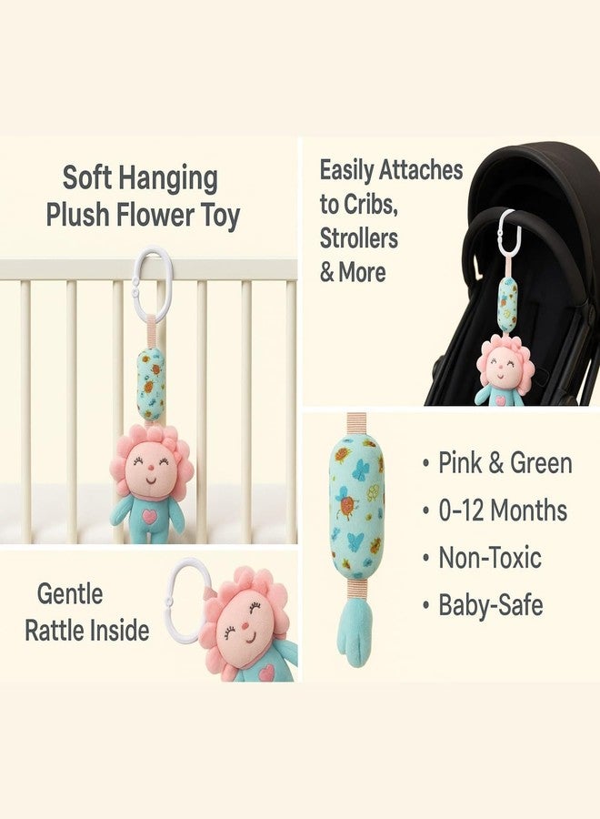 SMILE BABY Plush Hanging Toy Rattles for Crib and Stroller Keep Your Baby Entertained and Engaged. Soft, Colorful, and Safe, They Stimulate Sensory Development and are Perfect for Playtime Fun (Pink) - Image 5